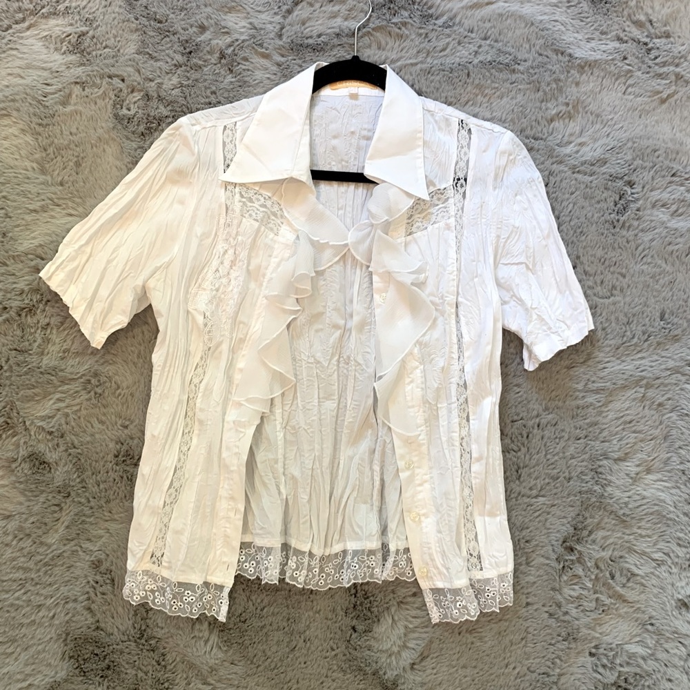 LACEY CINCHED COLLARED CHIC SHIRT🐚